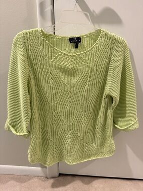 MARBLE Lime Green Knit Top